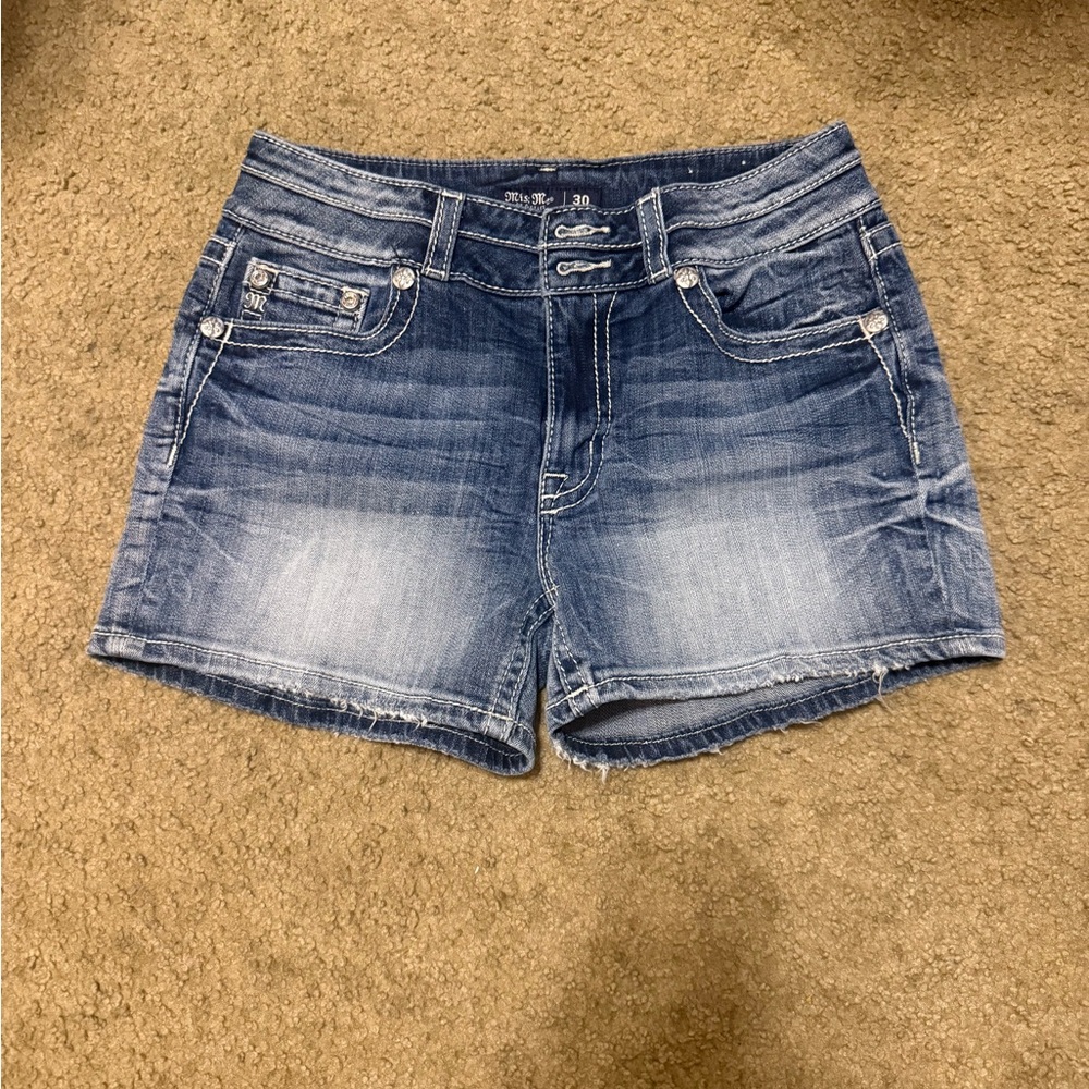 Miss Me Blue Denim Shorts